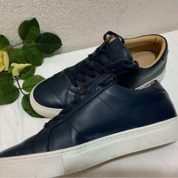 Greats Brooklyn Mens Blue Leather Low Top Casual Shoes Size 8.5 Made In Italy main image 8